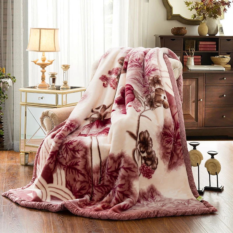 Winter Raschel Blankets Soft Warm Double Layer Faux Fur Mink Throw Thicken Fluffy Microfiber Plush Weighted For Beds |