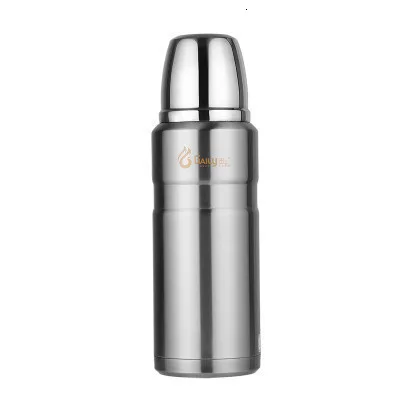 Sliver Термос с изоляцией из нержавеющей стали, 1L-2L, чашка для путешествий, кофейные кружки, Вакуумная бутылка для воды, 304 - Цвет: Sliver