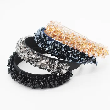 

Luxurious Handmade Beaded Hair Band Women Headwear Hair Accessories Headwear Crystal grain flower Headband New Fashion Jewellery