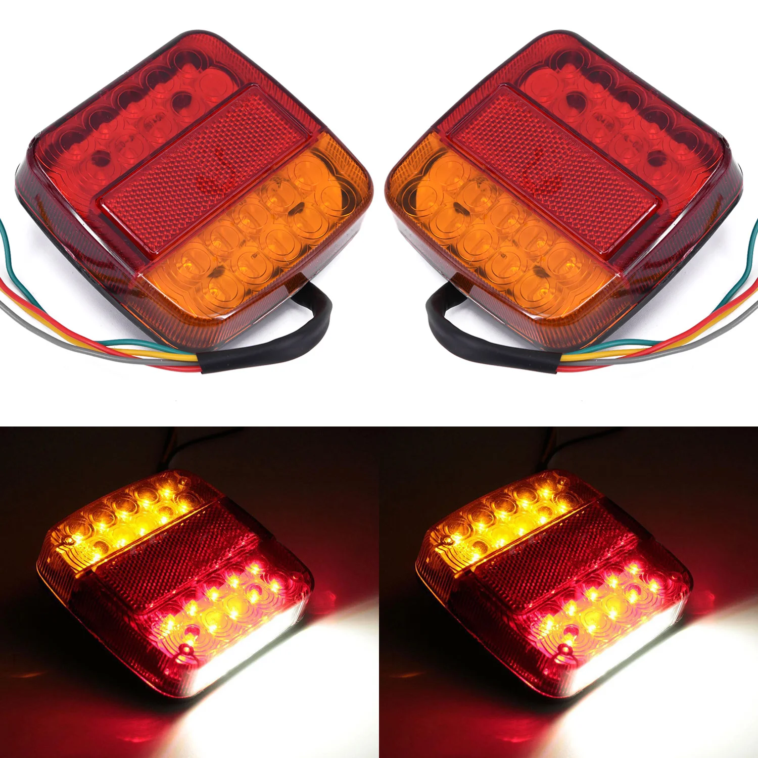 Пара светодиодный фонарь светильник номерной знак светильник 26 СВЕТОДИОДНЫЙ грузовик с прицепом караван квадратный 12V