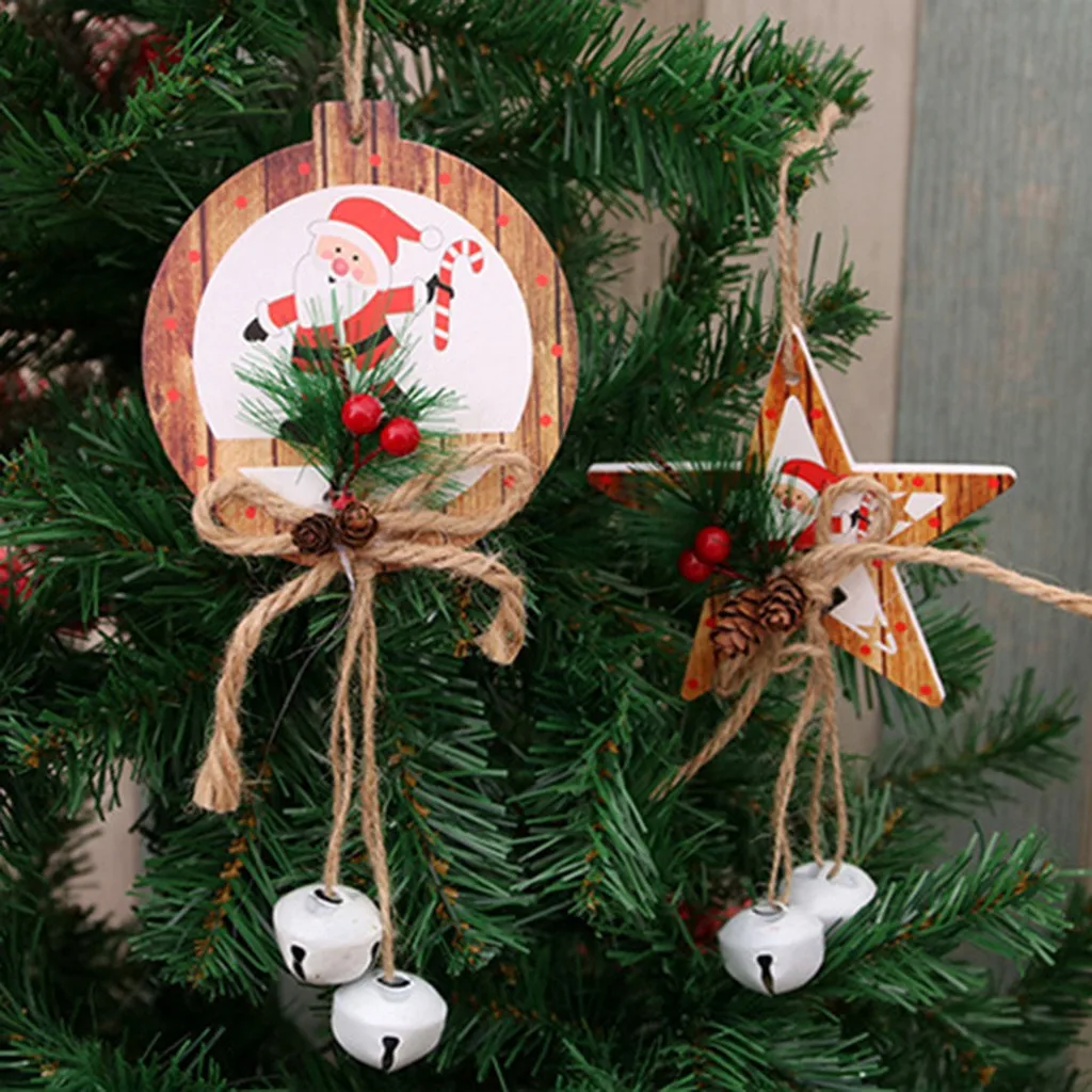 Рождественская елка, подвесная подвеска, ветровые колокольчики, Рождественский Декор, подвески, подвесная елка, дверь, подвесная кукла, кулоны, ремесла A30930