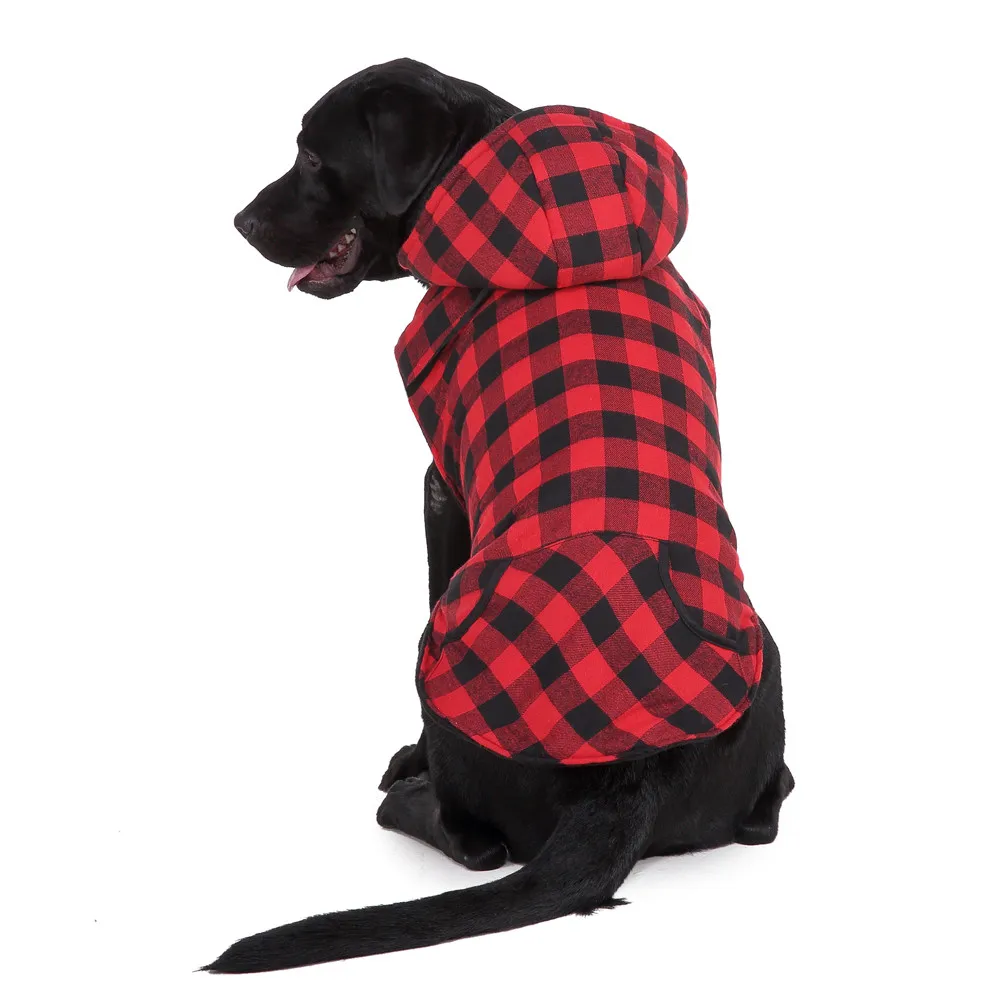 Модная клетчатая куртка для домашних животных для маленьких для средних и больших собак зимняя теплая одежда для щенков Чихуахуа Новое поступление одежда для собак зимняя ropa per - Цвет: Красный