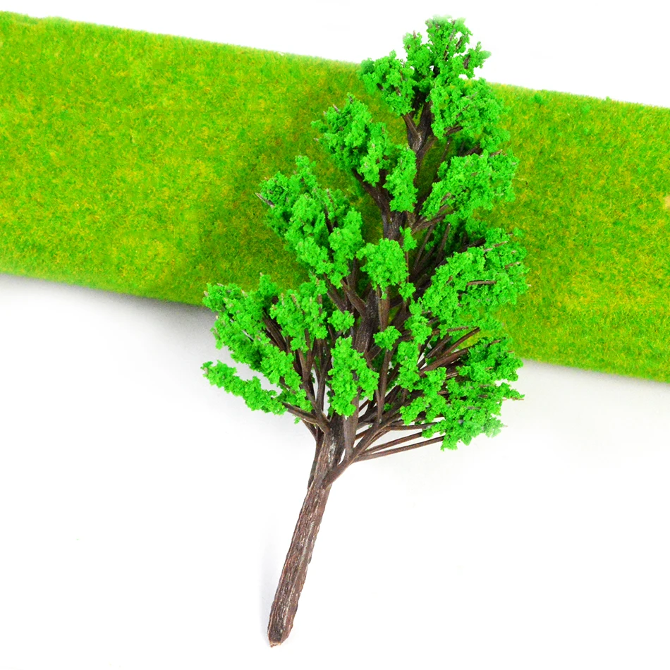 100 шт 4 см масштаб Пластиковые модели зеленые игрушки в виде новогодних елок ABS миниатюрные цветные растения для diorama архитектурные лесные пейзажи
