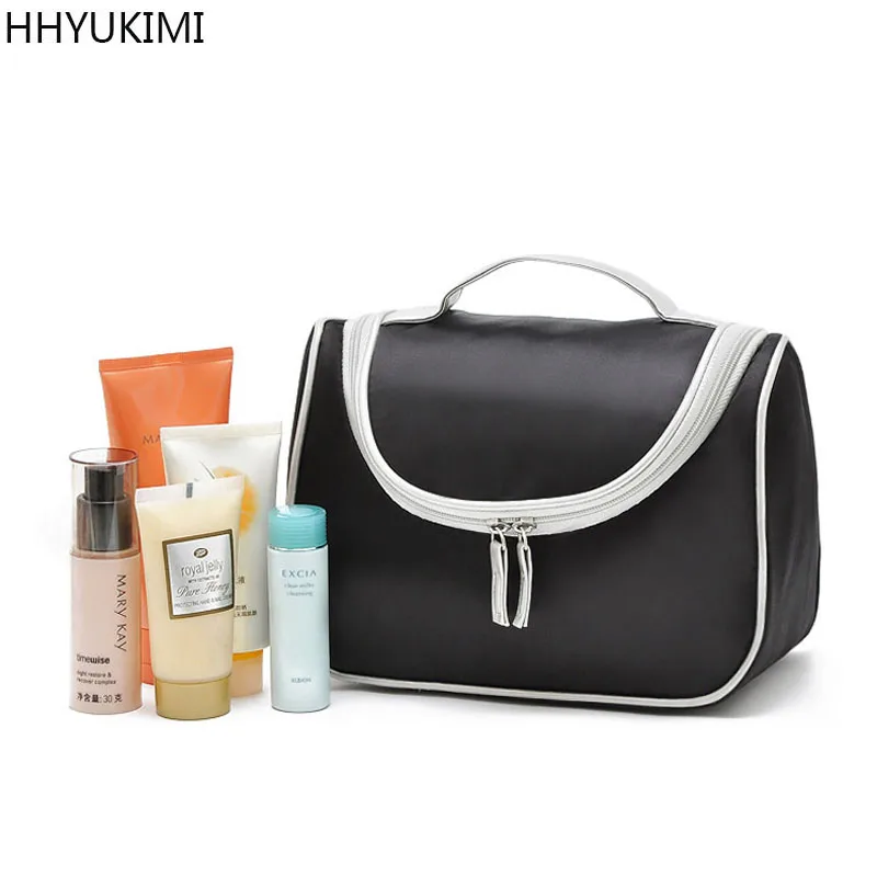 

HHYUKIMI Travel Portable Cosmetic Bag Waterproof Nylon Women Makeup Bag Organizer High Quality men Bathroom Toiletry Bags