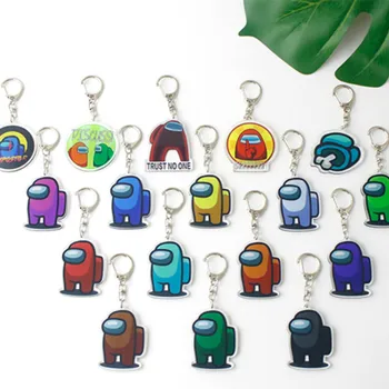 

2021 New Anime Game Among Us Keychain Trust No One AmongUs Game Cosplay Bag Keychain Pendant