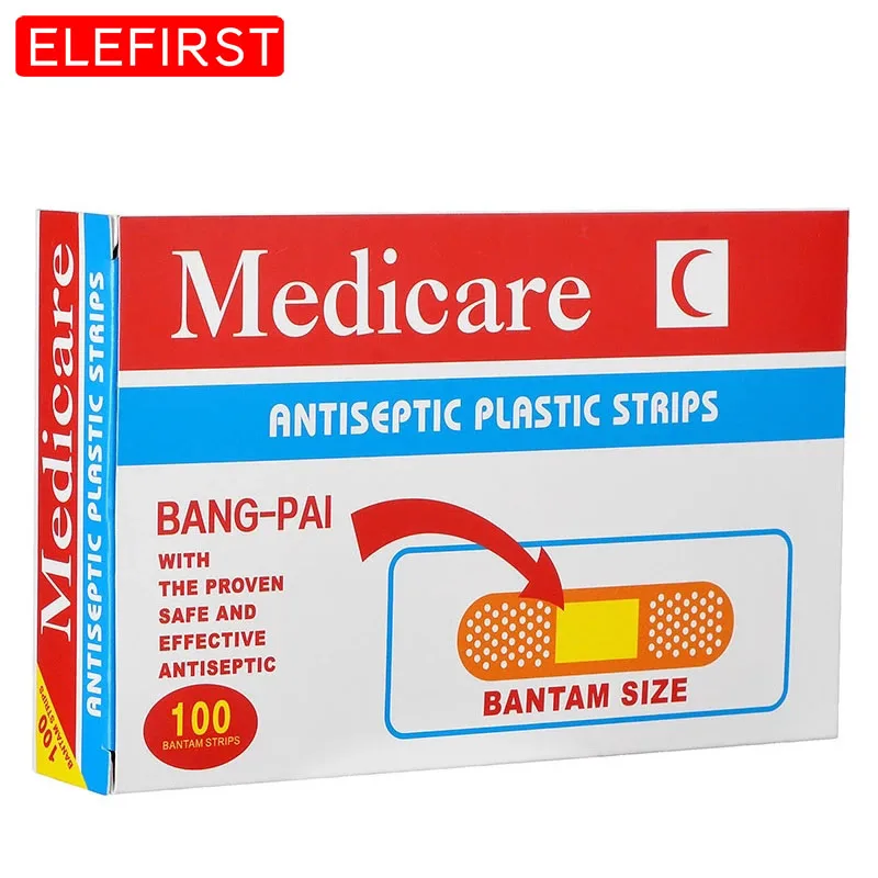 100 unids/pack no tejida herida adhesivo yeso médica Anti-bacterias tirita vendas adhesivo de primeros auxilios Kit de suministros
