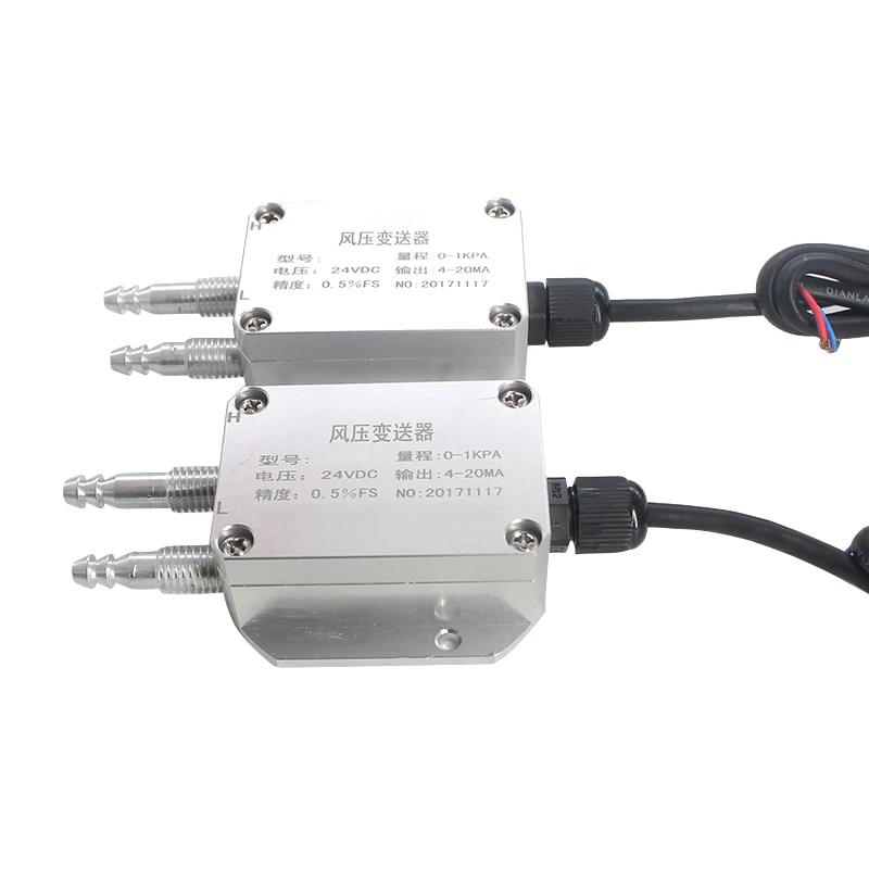 4-20mA 0-500pa 1kpa 5kpa 12-24 VDC micro Pressure Transmitter Air Wind Pressure sensor Transducer Factory sale