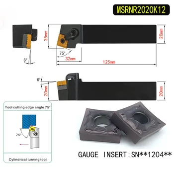 

MSRNR2020K12 75 Degree External Turning Tool Holder For SNMG120404 SNMG120408 Used on CNC Lathe Machine