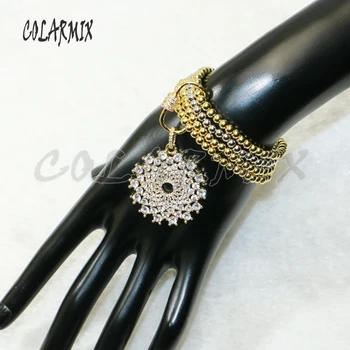 

3pcs 4 strands beaded bracelet cubic zircon charm jewelry accessories gift for women 50422