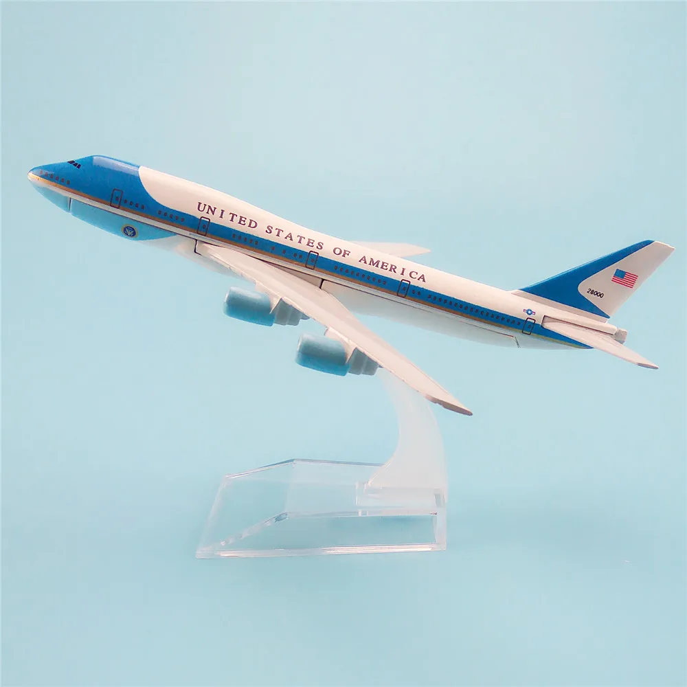 Металлическая флейта 16 см модель самолета США авиакомпании Боинг 747 B747 200 |