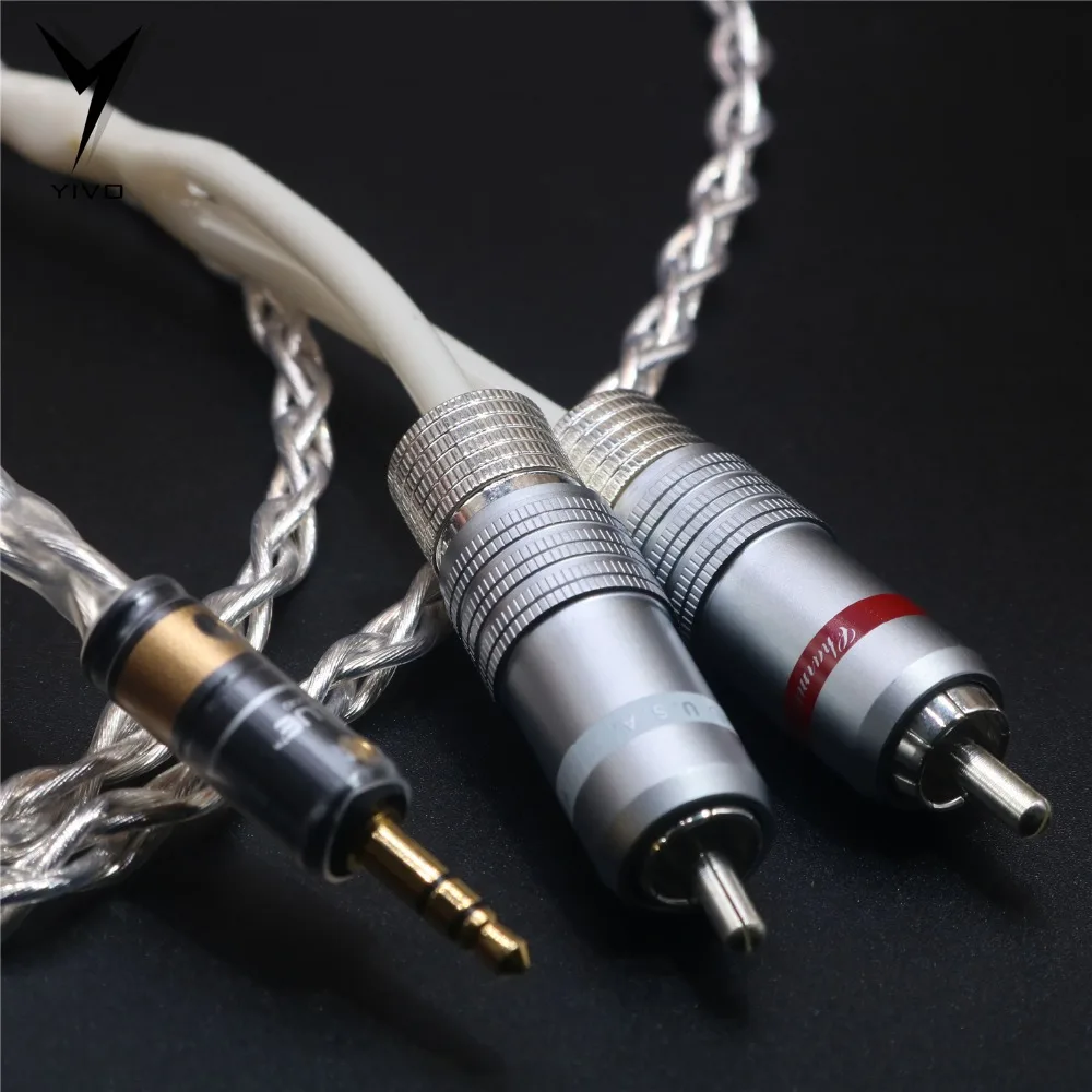 2 RCA to 3 5mm stereo plug Hi end HIFI OFC pure copper Headphone Earphone Extension Audio Wire Cord Aux Cable Cables