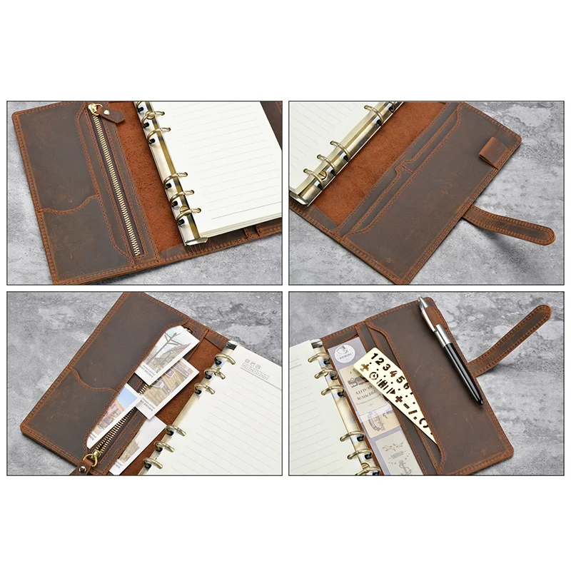 Leather Notebook Travelers Journal Travel Planner A6 Note Book Handmade Calendar Gift Postcard Stickers