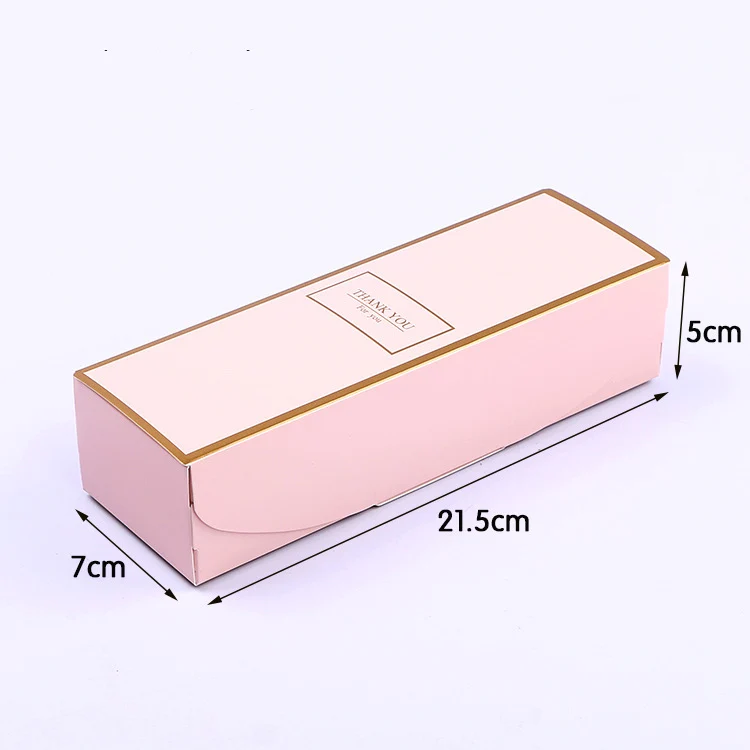 Pink 10 шт спасибо бумажная коробка для печенья Кондитерская белая розовая синяя Золотая оправа мыло в подарочной коробке конфетная сумка для вечеринки день рождения сувениры - Цвет: Pink