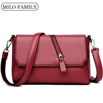 

Soft Leather Crossbody Bags For Women Diagonal Zipper Designer Women Shoulder Bags High Quality Women Messenger Bags Bolsa