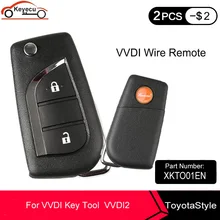 Keyecu Xhorse XKTO01EN Voor Toyota Soort Universele Afstandsbediening Sleutelhanger 2 Knop Voor Vvdi Key Tool VVDI2 (Engels Versie)