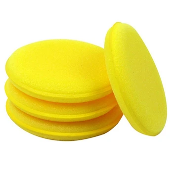 

12x Waxing Polish Wax Foam Sponge For Clean Cars Vehicle Glass yellow