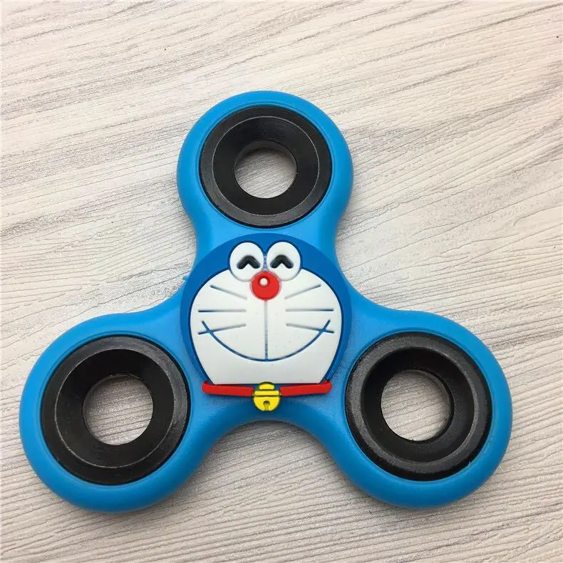 20pcs plastic Cartoon Poke Super Heroes Movie Kitty Pig EDC Figure Fidget figuretips Hand Spinner tops Anti Stress toys