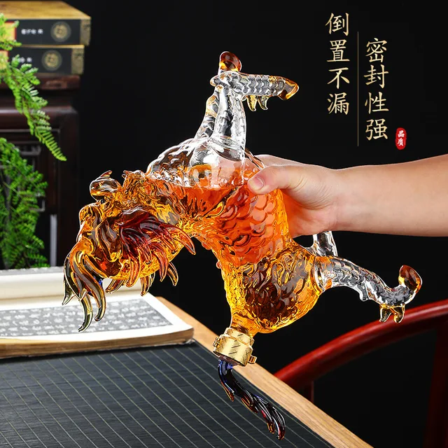 1000 Ml -Es Újdonságállat A Kirin Alakú Stílusú Otthoni Bár Whisky Dekanter Bor Vodka Pálka Pezsgő Szett 33,81 Oz - Image 3