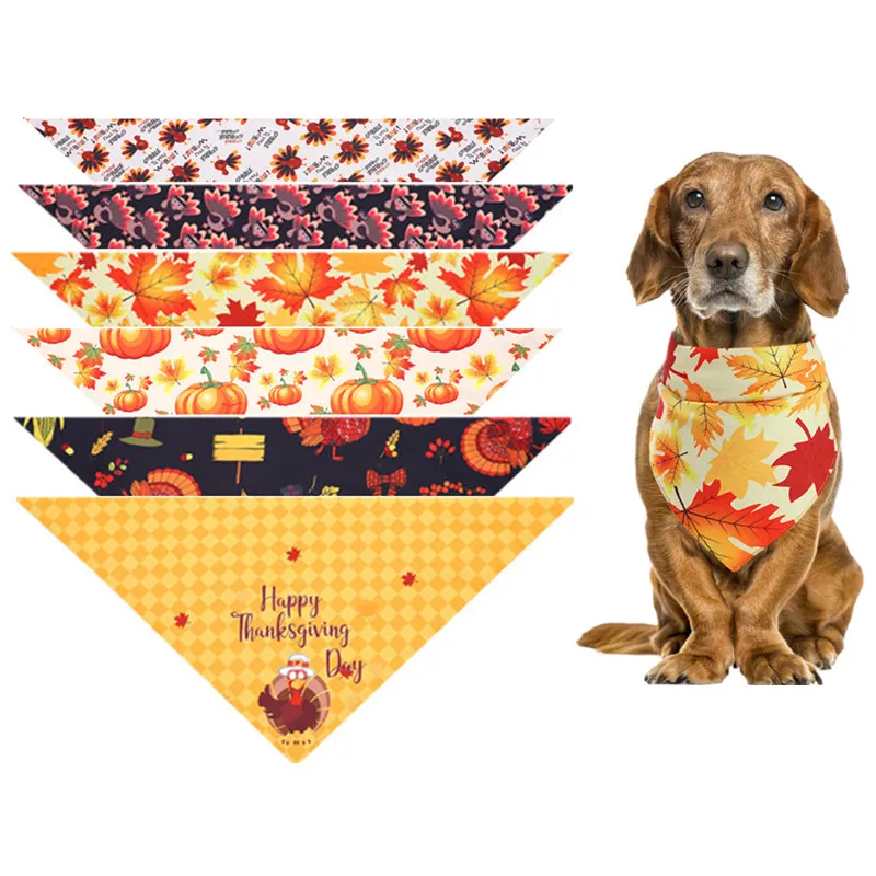 50PC/Lot Thanksgiving Dog Bandana Scarf 