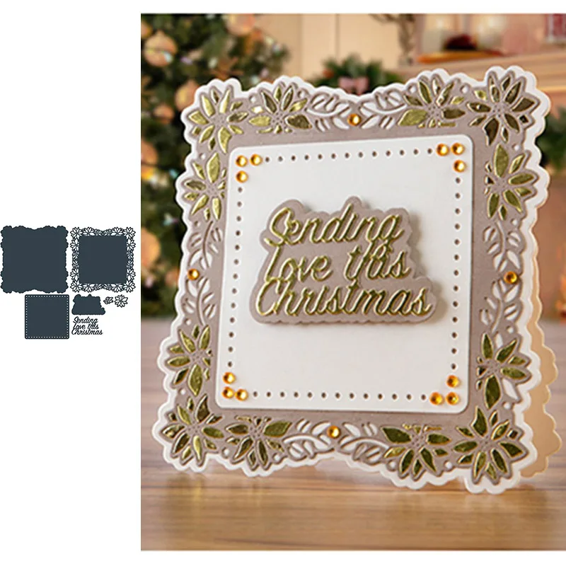 

Square Background Flower Frame Metal Cutting Dies for Scrapbooking and Card Making New 2019 die cuts
