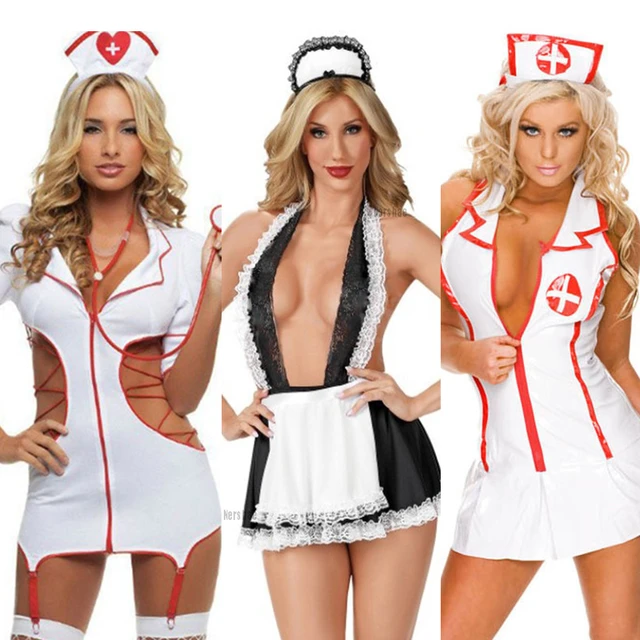 Sexy Dessous Cosplay Maid Nurse Uniform Frauen Kleid Unterwäsche Enfermero Porn Image