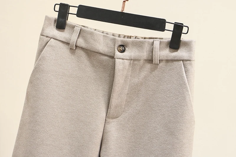 Брюки теплые 4 XXXXXL Брюки Женские однотонные черные бежевые с эластичной талией плюс размер женские зимние KKFY4098
