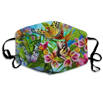 

Colorful Butterfly Unisex Mask Indoor Outdoor Cycling Camping Travel Windproof Sun Anti Dust Mask Mouth with Adjustable Ear