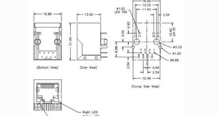 20 шт./лот фильтр трансформатор HY911105A HR911105A RJ45 100 м с ethernet-портом