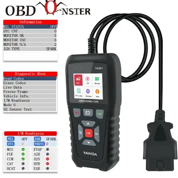 

Car Diagnostic Tool YA301 OBD 2 Automotive Scanner Engine Analyzer Tool obd2 Code Reader Obdii Scan Tool PK ELM327 v1.5 KW850
