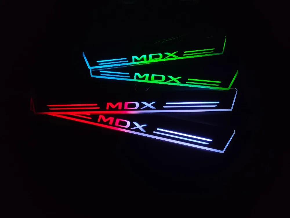 RQXR светодиодные движущиеся двери потертости для acura mdx динамический порога пластина плоская подкладка автомобильные аксессуары rgb приветственные огни