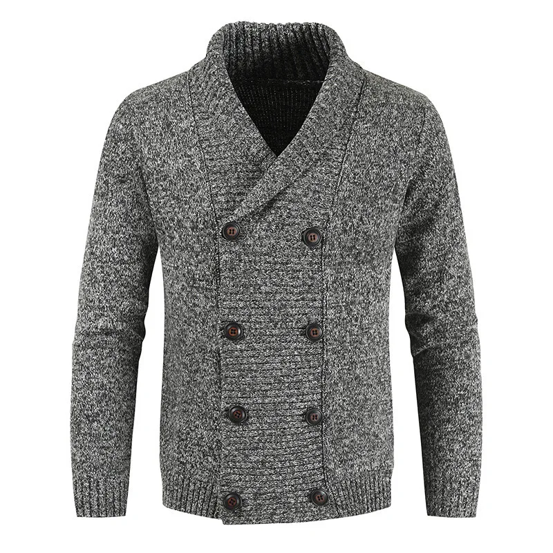 2020 Autumn New Men's SweaterCoat Loose lapel Collar Double breasted sweater Jacket Men Solid Pocket Thick Warm coat Men 2020 Autumn New Men's SweaterCoat Loose lapel Collar Double breasted sweater Jacket Men Solid Pocket Thick Warm coat Men