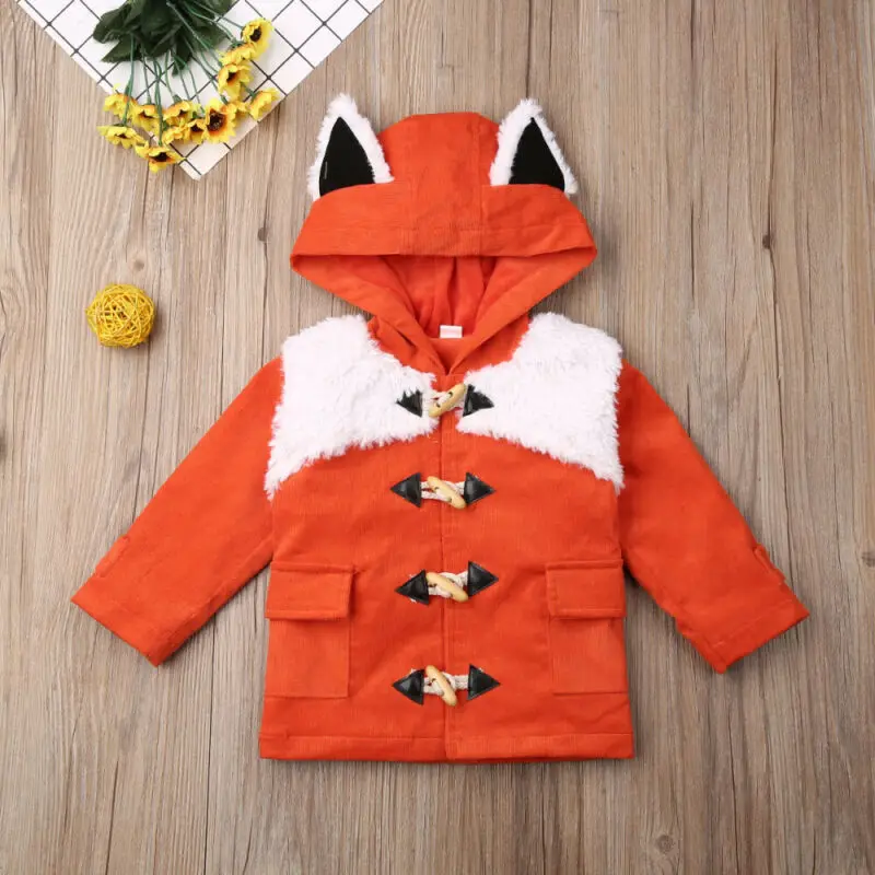 TRENDINAO Infant Toddler Baby Girl Boy Fox T-Shirt Hoodie Tops Coat Zipper Clothes 