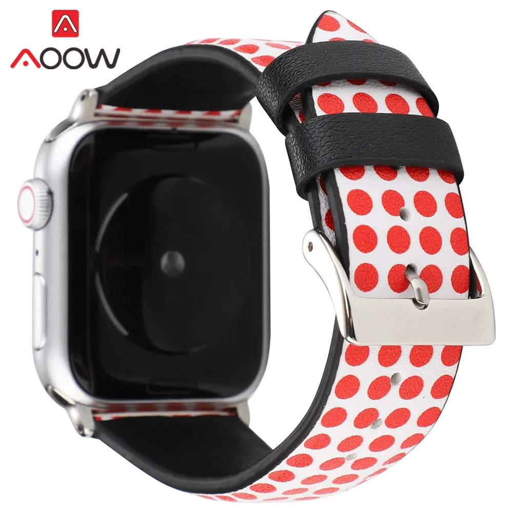 Кожаный ремешок для часов с мультяшным принтом для Apple Watch 40 мм 44 мм 38 мм 42 мм Микки браслет с подвеской в виде мыши ремешок для iWatch 1 2 3 4