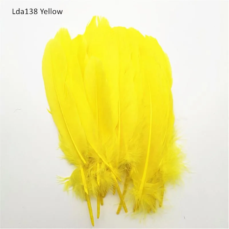 Lda138 Yellow 50 шт. натуральный Гусь Nagoire свободные перья для рукоделия 5-8 дюймов/14-20 см ювелирные изделия Аксессуары для одежды Свадебные украшения - Цвет: Lda138 Yellow