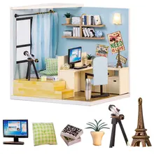 DIY Кукольный дом С Пылезащитным покрытием миниатюрная Сборная модель ручной работы дом игрушка мебель кукольный домик рождественские подарки casas miniatura