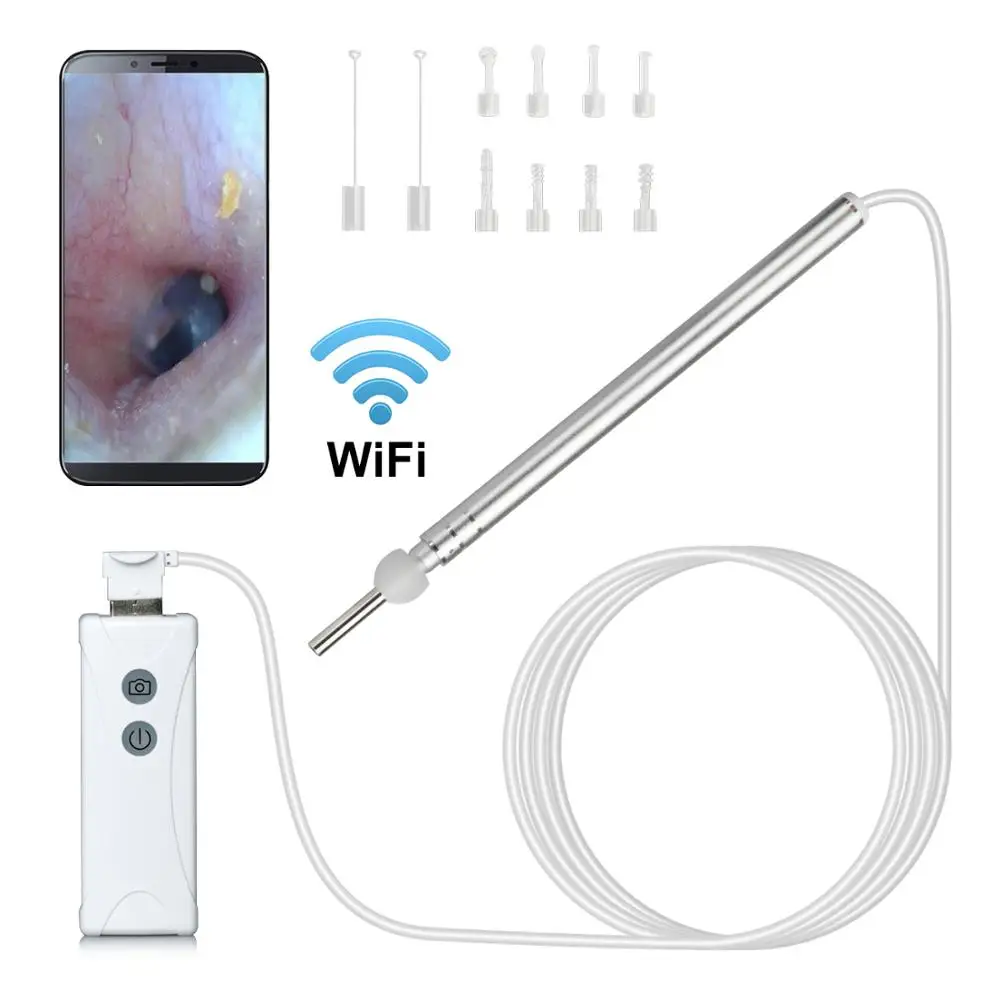 

3.9MM Lens Ear Cleaning HD1080P USB Medical Wifi Endoscope Camera IP67 Waterproof 2MP Inspection Visual Tool Ear Spoon