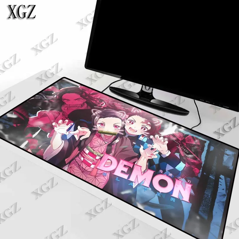 XGZ коврик для мыши Kimetsu No Yaiba Anime с большим закругленным краем, скоростной игровой коврик для геймера, Настольный коврик для CSGO Dota 2