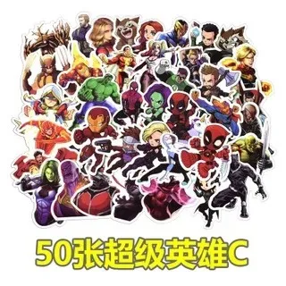 108 шт Marvel Мстители стикер с рисунком из мультфильма водонепроницаемый для ноутбука мото скейтборд багаж гитара мебель наклейка игрушка стикер s - Цвет: 50C
