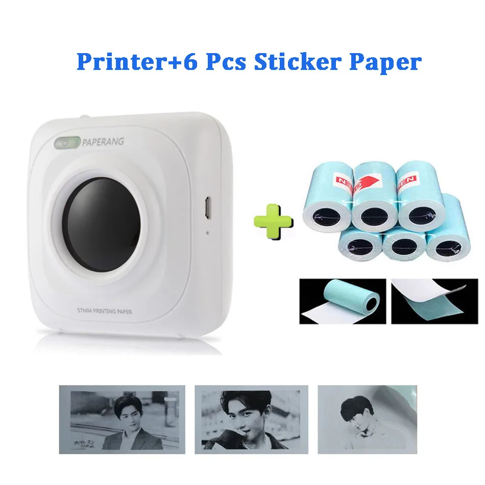 Portable Bluetooth Thermal Printer Mini Pocket Photo Printer For Mobile iOS Android Handheld Paperang Pictures Machine sprocket mini printer Printers