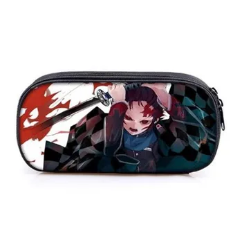 

Square Creative Polyester Personalised Make Up Bag Pencil Case Demon Slayer Children's Pencil Bag Anime Stationery Pouch
