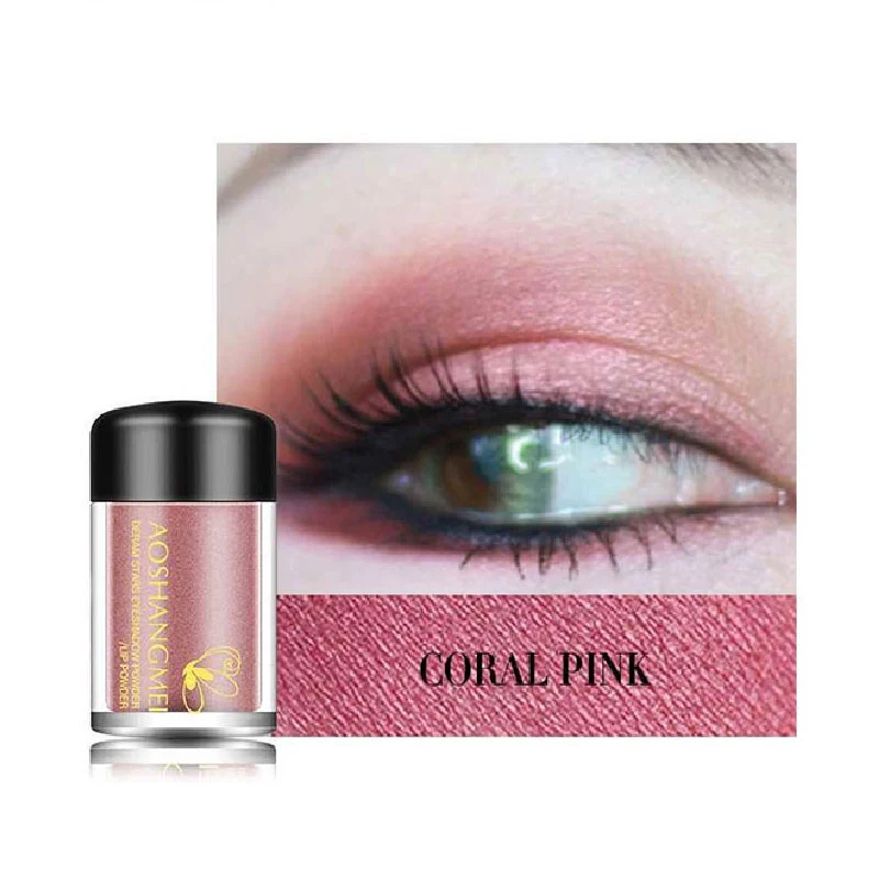 8 цветов блестящие тени для век макияж алмазный высокий блеск для губ свободные водонепроницаемые размазывающие светящиеся глаза порошок Косметика - Цвет: CORAL PINK