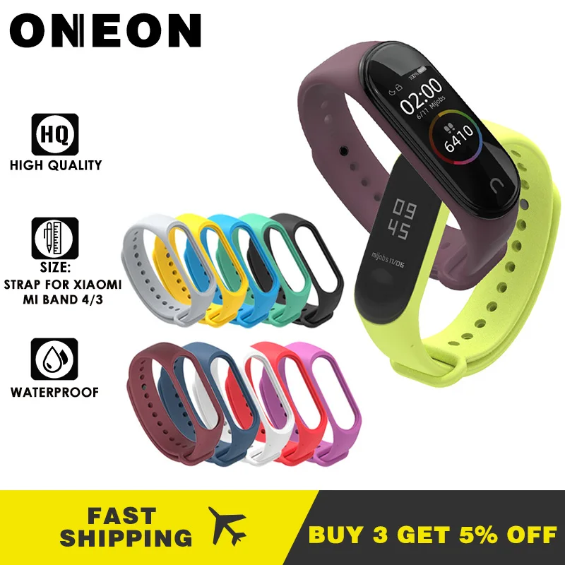 Ремешок на запястье ONEON Mi Band 3 силиконовый браслет для Xiaomi mi band аксессуары быстрая