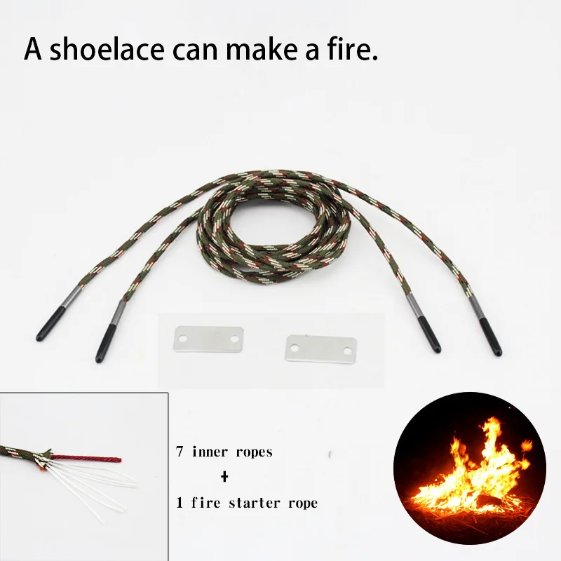 

Sports Wilderness Escape Parachute Cord Survival Shoe Lace 1.3 M 550 Parachute Cord Material Mountaineering Shoe Lace with Blade