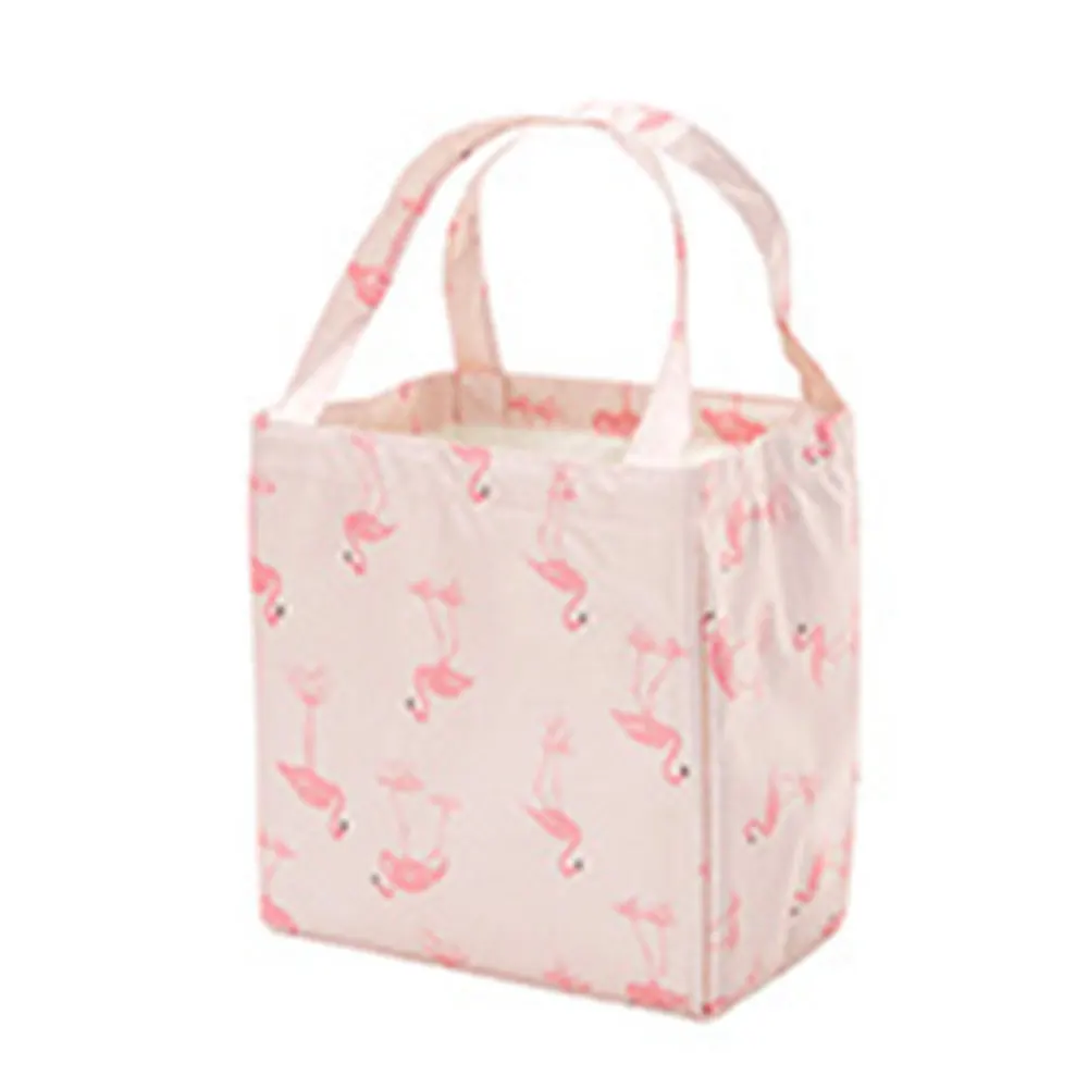 Flamingo pink Сумка для хранения для пикника, Ланч-бокс, сумка для еды, путешествий, фламинго, кактус, узор Оксфорд, удобная сумка Bento, водонепроницаемая сумка - Цвет: Flamingo pink