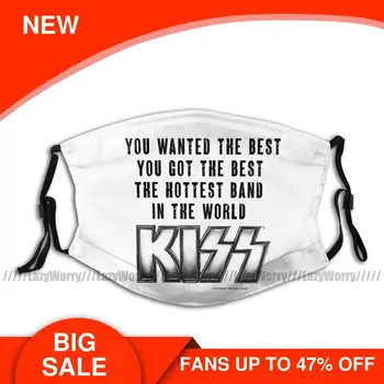 

Kiss Band Mouth Face Mask KISS You Wanted The Best You Facial Mask Beautiful with 2 Filters Adult Mask