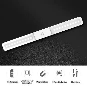 

Cabinet Light 20 LED USB Rechargeable PIR Motion Sensor Lamp Lighting for Wardrobe Cupboard Closet Kitchen Night Light