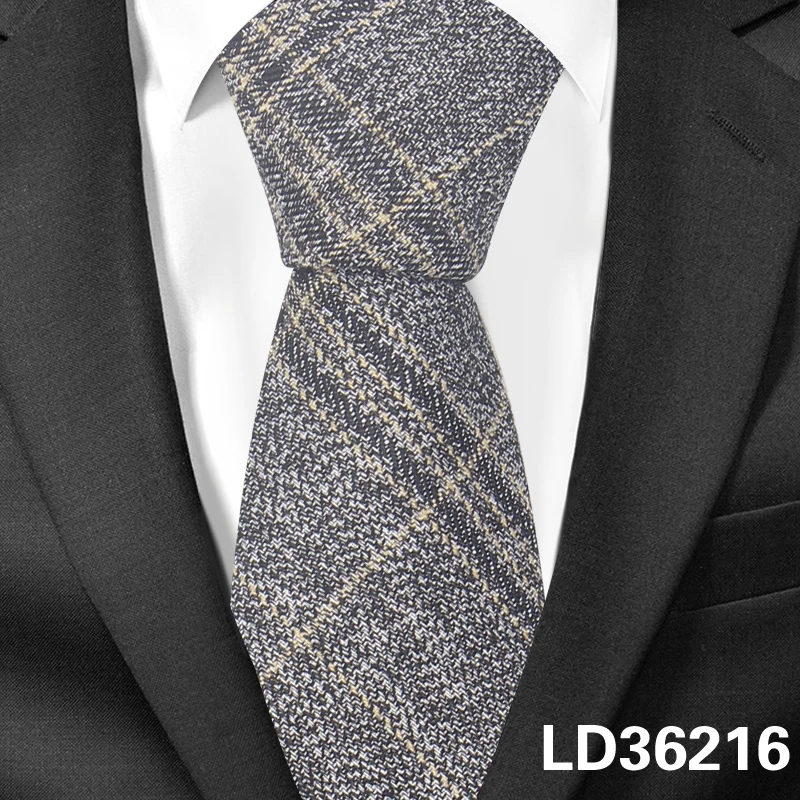 Новые хлопковые клетчатые Галстуки, модные галстуки для костюмов, обтягивающие галстуки для мужчин, женщин, мужчин, галстуки для свадьбы, бизнеса - Цвет: LD36216