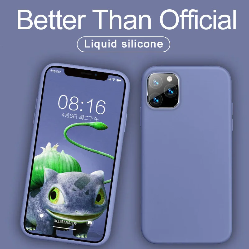 Силиконовый чехол для iPhone 11 Pro Max, однотонный жидкий силикон, бампер для iPhone XR XS 7 8 Plus Funda Coque