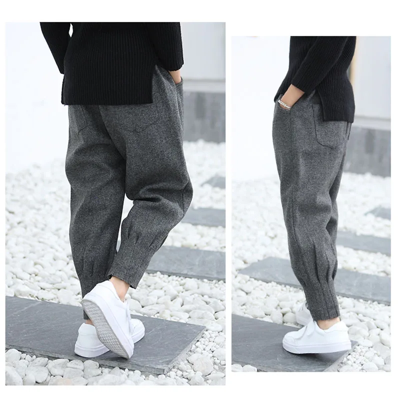 Girl Harem Pants kids Spring Autumn clothes children trousers for Baby Boys Pants solid 1000~150 grey black