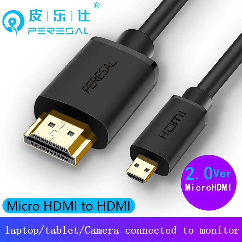 Cable Micro HDMI a HDMI PERESAL 2,0 V 4K60HZ para SONY Alpha 7R IV A7R3 A3M3 conectar monitor o proyector de TV para Raspberry HDMI| - AliExpress
